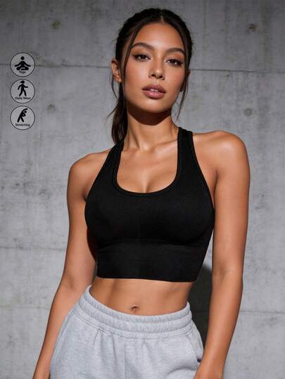  Runway Rest 运动文胸 健身训练文胸 无缝可拆卸衬垫文胸 夏季健身房露脐上衣 户外休闲内衣