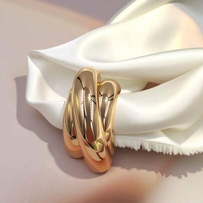 1/2pcs Fashion Arched Metal Scarf Clips, Swimsuit Strap, Dress Shawl Connector, Adjustable Sewing Fastener Decorative Accessories