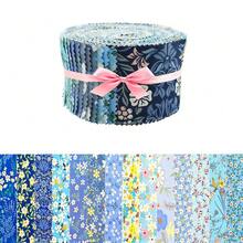 14 Designs - 100% Polyester Fabric Precut Strips, 42pcs 2.5" X 20" Fabric Strips Suitable For Sewing, Crafts And Quilting, Classic Blue - Blue - View 1