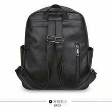 2026 New Elegant PU Leather Women Backpack, Fashion Anti-Theft In Black, Blue, Red, Brown, Large Capacity Commuter Travel Bag With Adjustable Shoulder Strap And Zipper Closure - Multicolor - View 7