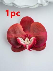 1个/6个/30个仿真蝴蝶兰花头，3.9英寸PU材质仿真蝴蝶兰花，批发仿真蝴蝶兰花头，适用于婚礼花束装饰、DIY手工、新娘派对、摄影道具 - 紅色 - 查看 7