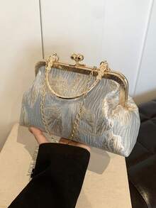 Túi xách dự tiệc đính sequin mới năm 2026, túi xách thời trang của người nổi tiếng, túi đeo vai, túi đeo chéo, túi tote dây kéo màu trơn [Họa tiết hoa được sắp xếp ngẫu nhiên] - Màu xanh nhạt - Xem 6