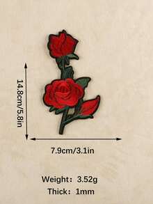 1pc Heart & Hand Gesture Embroidered Iron-On Patch, Creative Polyester Clothing Applique - Multicolor - View 9