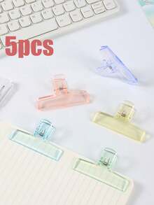 5个/1个透明亚克力塑料夹式文具，学生用品，果冻夹，多功能照片夹，创意办公用品，考试回文夹，发票/文件整理夹，学校用品 - 多色 - 查看 9