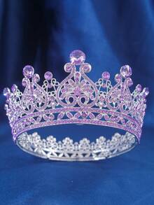 1pc Elegant Queen Crystal Crown, Bridal Wedding Hair Accessory, Women's Party/Event/Ball Tiara, Valentine's Day Gift,Summer,Beach - Multicolor - View 9