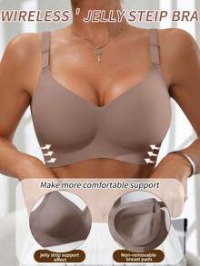 3pcs Bras For Women, Lift & Firmness, Soft & Breathable Fabric Comfortable Lingerie For Women, Casual & Cozy, Simple Solid Color With Removable Pads, Breathable And Skin-Friendly, Contouring To The Curves, Soft And Comfortable, Suitable For Daily Home Wear - 彩色 - 查看 7