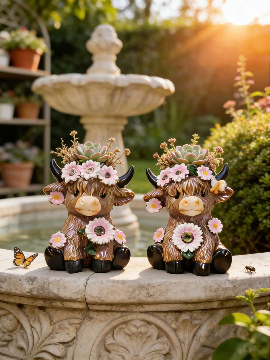 1 pièce Pot de plante succulente au style denim en résine avec décoration florale, pot de plante en forme d'animal mignon convenant à une utilisation intérieure/extérieure, décoration de jardin de rêve pour patio, balcon, cour et bureau à domicile, charmant contenant de plante en résine pour succulentes, petites fleurs et plantes d'intérieur - A - Voir 1