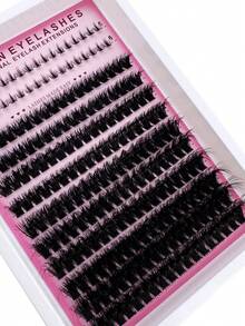 80D Long Eyelashes And Lower Lashes, 6-18mm Length, DD Curl, 238pcs/Set, Fluffy Individual Lashes, DIY Eyelash Extension, Cartoon Style, Mink Hair Material, Suitable For Various Makeup Looks, Reusable, Applicable For Daily Makeup, Cosplay, Daily Life, Wedding, Date, Party, Music Festival, Halloween, Christmas And Other Occasions - DD - 查看 4