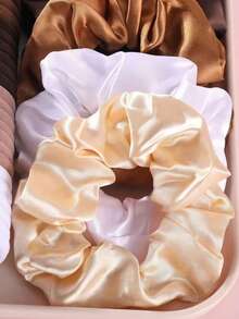 一套女士简约基础款发圈，马尾辫发绳，高弹力发圈，马尾辫发绳 - 咖啡 - 查看 6