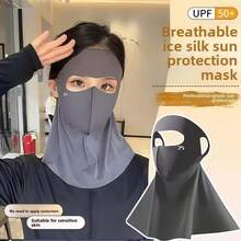Full Face Sun Shade Mask, UPF 50+ Ice Silk Neck Gaiter, Unisex Cycling Outdoor Sun Protection - A - View 3