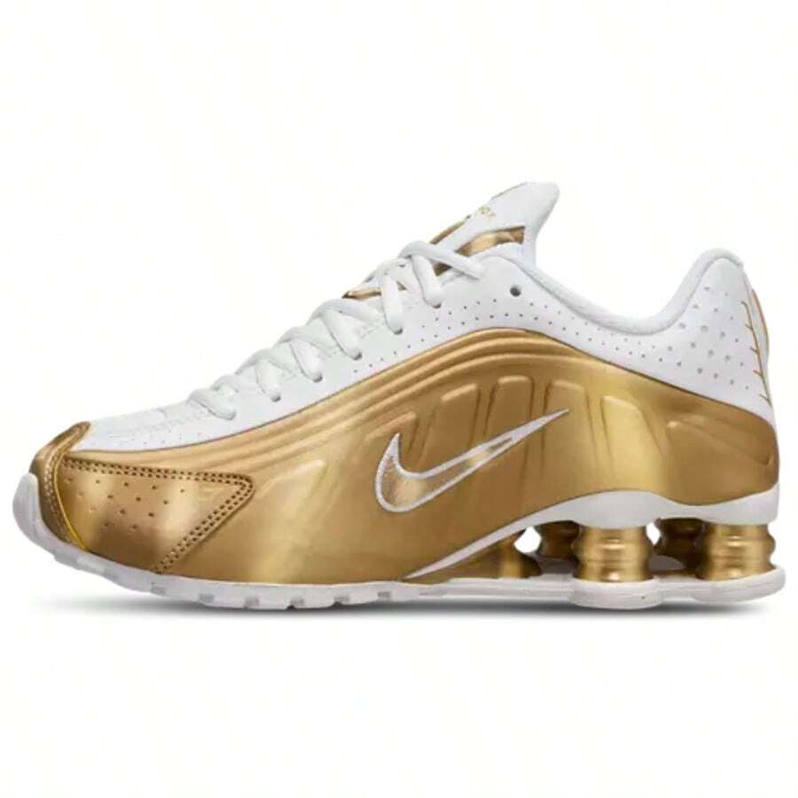 Nike Shox R4 Kid's White Gold CW2626-700 - Gold - View 1
