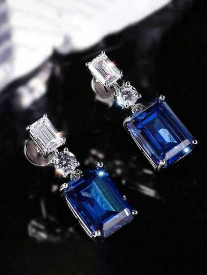 1 Pair Romantic Cubic Zirconia Drop Earrings For Women For Wedding Engagement Anniversary Party Jewelry Valentine's Day Gift