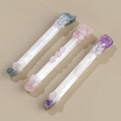 1 pieza Cetro mágico de piedra cruda de cristal natural de selenita, piedras curativas, varita de hada, decoración de fiesta de Halloween, decoración de primavera para el jardín