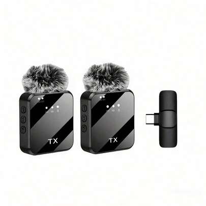 Wireless Lavalier Microphone, 3-In-1 Wireless Lavalier Microphone, 2-In-1 Wireless Lavalier Microphone, Multi-Port Options, Professional Smart Noise Cancellation, Omnidirectional Condenser, 230mAh Battery, Windscreen, USB Interface (Multi-Port Options), Rechargeable Lithium Battery, 2.4G/3G/4G/5G Connectivity, Suitable For Live Streaming, Interviews, Song Recording, Podcasts, Talks And Vlogs
