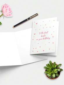 1pc Best Friend Birthday Card For Her, Cute Bestie Birthday Greeting Card, Personalized Friend Birthday Card, Includes Envelope, Sweet & Fun Design - Multicolor - View 6