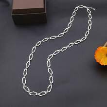 Colar longo assimétrico minimalista clássico com argolas para mulheres - colar - Ver 4
