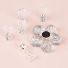 Magnetic Nail Polish Display Board With Practice Base Set, Includes 5 Square Bases + 1 Plum Blossom Base, Essential Tool For Professional Nail Salons And Home DIY Manicure - Multicolor - View 7