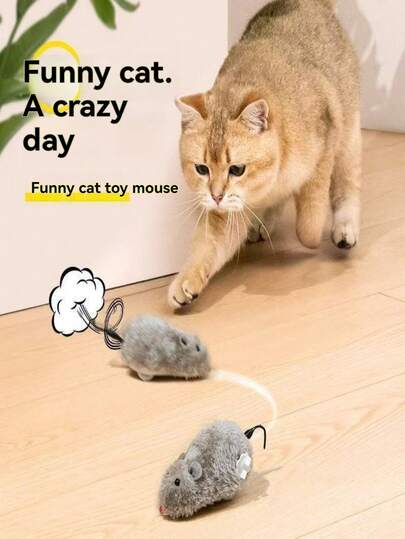 Plush Mouse Cat Toys, Wind-Up Mouse Cat Toys, Realistic Mouse Cat Toys, Interactive Kitten Toys, Wind-Up Cat Toys For Self-Entertainment, Fun Indoor Cat Toys, Best-Selling Cat Toys, Popular Must-Have Cat Toys, Trending Cat Entertainment Toys, Best-Selling Pet Toys