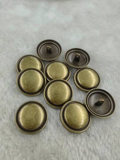  10pcs Antique Green Metal Buttons, Suitable For Coats, Jackets, Clothing Accessories, Sewing Supplies, Durable And Sturdy
