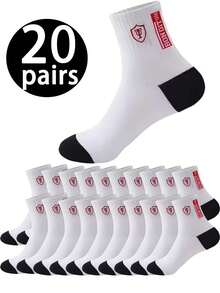 1 Paar/5 Paar/10 Paar/20 Paar Herren Knöchelsocken, unisex Socken geeignet für den täglichen Gebrauch, feuchtigkeitsableitend, geruchshemmend, atmungsaktiv für Laufen, Fitness, Sport, Radfahren, Sommer - Verschiedenfarbig - Übersicht 10