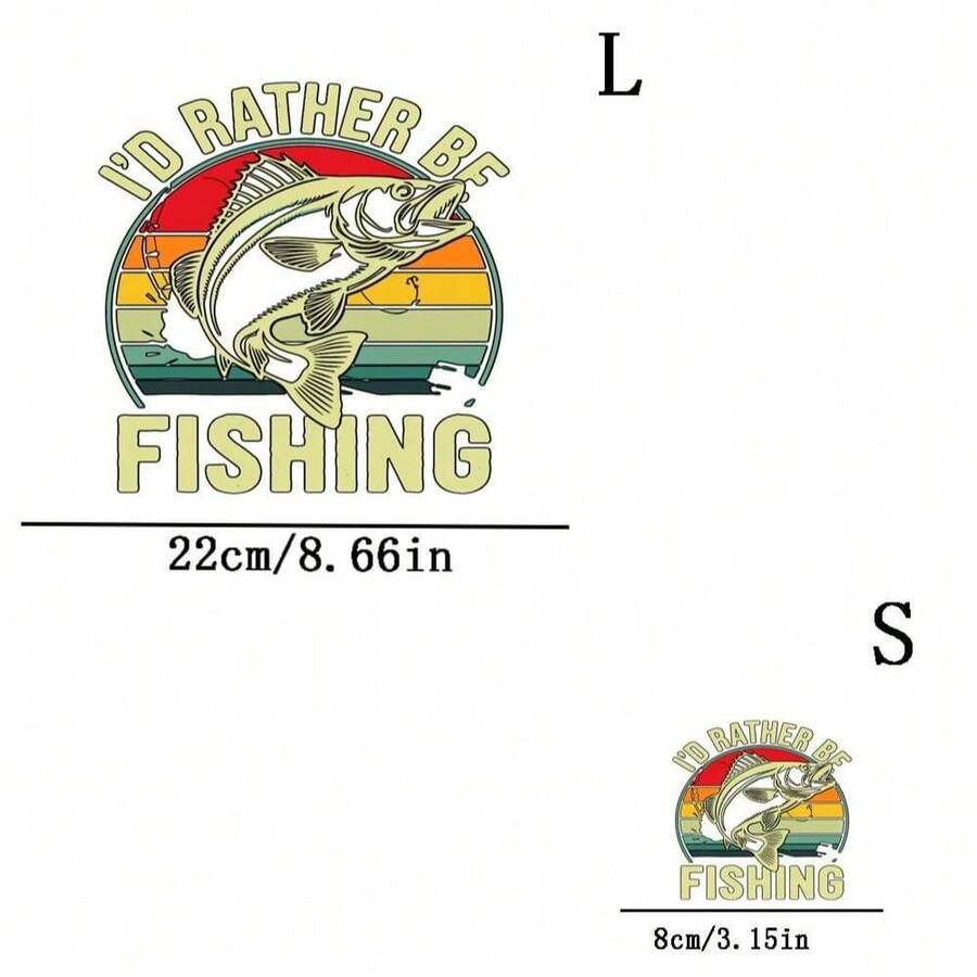 1pc/2pcs/3pcs Fish Heat Transfer Printing Patch, DIY Ironing Fabric Sticker, Suitable For T-Shirts, Hoodies, Baseball Caps, Canvas Bags - L+S - View 1