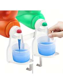 Set Of 2 Laundry Detergent Cup Holders And Liquid Detergent Dispensers, No More Worries About Mess Or Leaks, Keeping Your Washer, Dryer, And Laundry Floor Clean And Organized, Suitable For Most Bottle Sizes - Multicolor - View 2