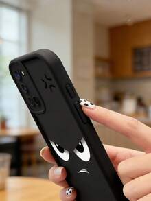 1 chiếc ốp lưng điện thoại mềm hình yêu tinh vẽ gradient gây chú ý với cầu thang mắt và khuôn mặt giận dữ, phù hợp với 16, 16pm, Smart 7, Spark Go 2024, Hot 40/40PRO/SPARK 20 PRO, Galaxy S25 Ultra, phiên bản quốc tế, không phải phiên bản nội địa. - màu đen - Xem 2