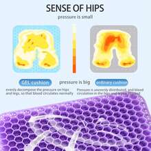 Automotive Gel Seat Cushions Designed For Summer Breathable Honeycomb Decompression Back Tailbone Pain Home Office Wheelchair - White - 查看 4