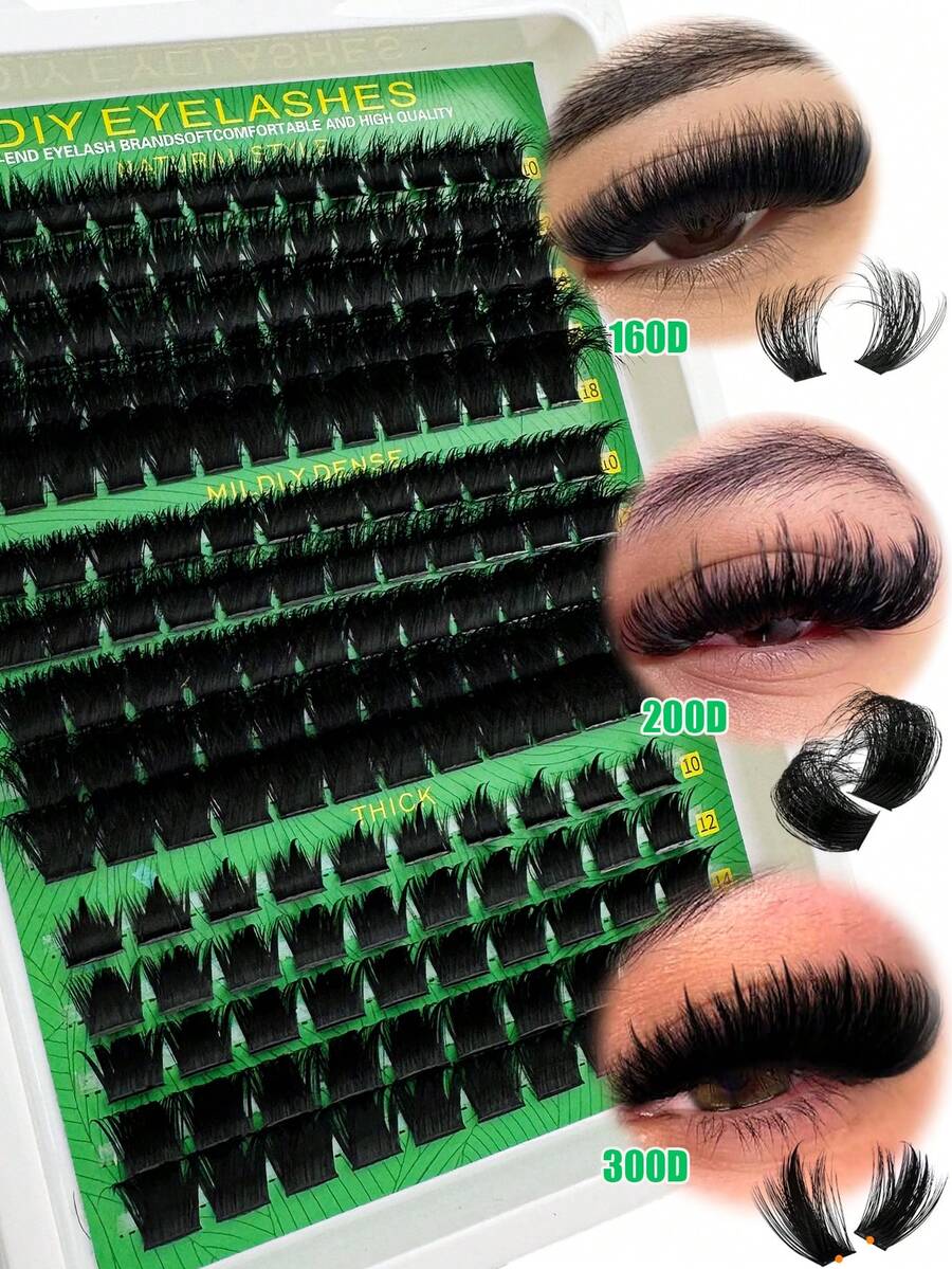 160D 200D 300D Spikes Lash Cluster Eyelash Extensions Thick Spiky Individuals Lashes 10-18mm Mega Wispy Eyelash Extension Fluff DIY D Curly Lash Extension Unique Spiky Cluster Eyelash Extensions Anime Individuals Fairy Cluster Lashes 8-18mm 180pcs DIY At Home Eyelash Clusters, Individual Eyelashes, Lashes, Fake Lashes - DD - 查看 1