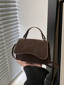 2024新款韩版时尚女包，简约小方包，时尚链条斜挎包 - 咖啡 - 查看 8