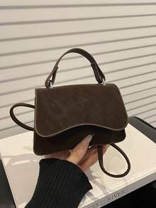 2024新款韩版时尚女包，简约小方包，时尚链条斜挎包 - 咖啡 - 查看 7