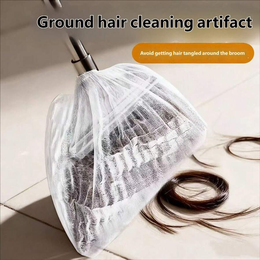 一次性扫帚套，一次性扫帚除尘套，多用途清洁扫帚套，可收集灰尘和宠物毛发，通用弹性设计，易于穿脱，保持双手清洁