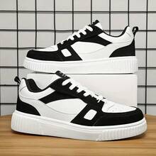 **Men's Casual Sneakers, Black And Gray With High Sole – Comfortable And Modern Urban Style** - 黑與白 - 查看 4
