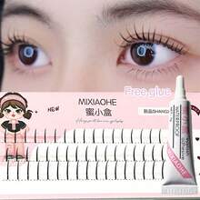 MIXIAOHE Korean Girl Group Style Self-Adhesive False Eyelashes, 36 Clusters, DIY No Glue Needed C-Curl Natural Look, Daily Wear Segmented Design With Transparent Glue Strip, Beginner Friendly Length 9mm-12mmlash Clusters,Eyelash Clusters,Individual Eyelashes,Lashes,Fake Lashes - Black - View 13