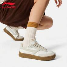 李宁女士复古德式军靴训练鞋，舒适休闲鞋 AGCV028 - 乳白色/銀樺灰 - 查看 3