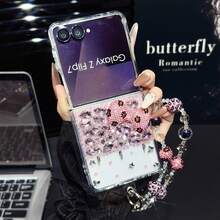 Bow-Knot 1pc Women's Foldable Phone Case, Bow Decor, Simple Rhinestone, With Matching Lanyard, Popular, Cute, Transparent Style, Thin, Lightweight, TPU Transparent Case Compatible With Samsung Galaxy Z Flip7, Galaxy Z Flip7 FE, Galaxy Z Flip6, Galaxy Z Flip5, Galaxy Z Fold7, Z Fold6, Z Fold5, Z Fold4, Purple, Champagne, Pink - Multicolor - View 26