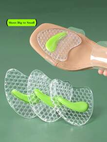 Silicone Front Foot Pads For High Heels, Soft Shock-Absorbing, Anti-Friction & Anti-Slip, Self-Adhesive Invisible Forefoot Cushions For Summer Sandals - Green - View 9