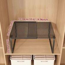 衣柜分隔架，可扩展储物架，带隔板，适用于衣柜，加固材质，易于安装，多功能衣柜收纳架。适用于各种置物架系统。卧室鞋柜，带分层储物空间，可存放衣物。 - 彩色 - 查看 15