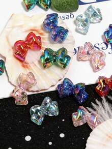10pcs Transparent Bow Beads Material Pack, Double-Layer Bow Acrylic Loose Beads DIY Accessories - 10-piece Set - View 7