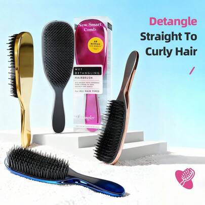 Ultimate Detangler Brush For Wet & Dry Hair, Eliminates Knots & Reduces Breakage For Straight To Wavy Hair Types