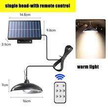 1pc Solar Hanging Light, Waterproof Solar LED Lamp With Dual Heads, Decorative Solar Light With Remote Control, For Indoor Shed, Barn, Room And Outdoor Use - Black - View 11