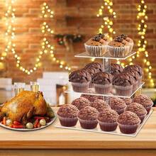 [Kệ đựng bánh cupcake 4 tầng] Kệ đựng bánh cupcake hình vuông 4 tầng bằng acrylic, chứa được 52 bánh cupcake, thích hợp cho các bữa tiệc, đám cưới, sinh nhật, tiệc mừng em bé, Halloween, lễ tốt nghiệp. - Nhiều màu - Xem 7