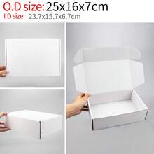 10 hộp giấy trắng, nhiều kích cỡ, hộp carton 3 lớp dùng để đóng gói sản phẩm và gửi thư bưu chính, phù hợp cho doanh nghiệp nhỏ và sử dụng cá nhân - trắng - Xem 10