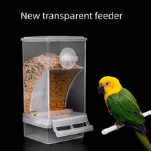 Transparent Bird Cage Hanging Food Bowl, Anti-Splash External Bird Feeder, Parrot Water Feeder, Bird Feeding Supplies, Parrot Automatic Feeding Grain Shell Separation Tiger Skin Phoenix Anti-Spill Hanging Style Anti-Splash Anti-Spill All-In-One Feeder - None - View 10