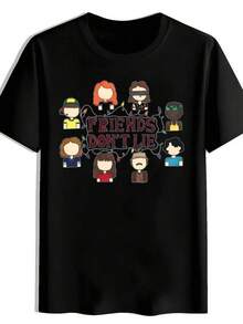 2026 New Boys And Girls Cotton T-Shirt Men's T-Shirt With Cartoon Pattern Of 'No Lies For Friends' Pure Cotton Short Sleeved T-Shirt. The Skin Fr - 黑色 - 查看 8