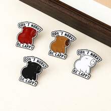 1 件可爱金属水豚动物胸针，多功能衬衫/包包配饰连衣裙配饰别针，用于衣服包饰学校办公室配饰衬衫夹克珠宝圣诞节万圣节衣服别针有趣可爱的教师礼物 - 黃色 - 查看 9