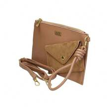 CHENSON | Bolso Bandolera Chenson para Mujer – Bolso Plano en Color Marrón – Bandolera Ajustable con Cremallera – Varios Compartimentos – Estiloso – Incluye Monedero – Moda – - Kaffe - Visa 2