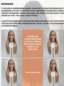 Unisex Adult Synthetic Lace Front Wig, 13x3 - Pre-Plucked, Heat Resistant Fiber, Long Straight Hair Basic Style, 180% Density, Available In Honey Blonde, Chocolate Brown, Platinum Blonde - Multicolor - View 12