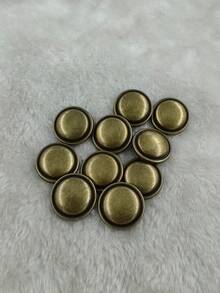 10颗复古绿色金属纽扣，适用于外套、夹克、服装配饰、缝纫用品，经久耐用。 - 10PCS Antique bronze - 查看 3