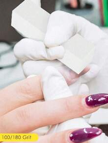 20pcs Nail Buffing Blocks, Medium/Fine Grit 100/180 Grit Polishing Blocks, Suitable For Acrylic Nails, Gel Nail Polish Nails, 3-In-1 Professional Pedicure Manicure Polishing Set, Nail Art Supplies, Nail Tools, Nail Art Tools, Back To School Season, Manicure, Nail Tools - White - View 2